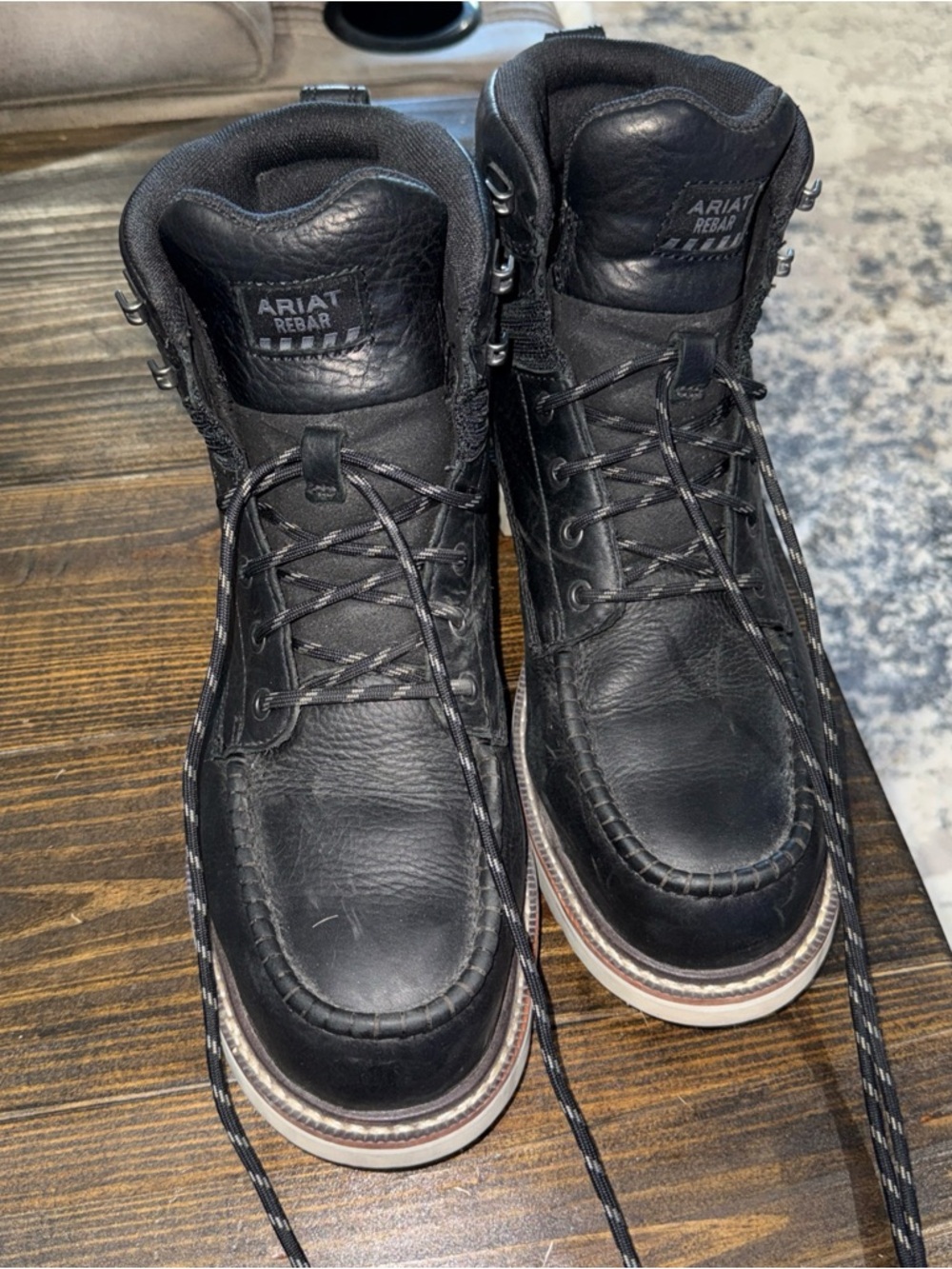 Ariat Black Leather Moc Toe Work Boots